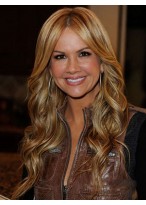 Delicate Long 24 Inch Wavy Brown African American Lace Wigs 