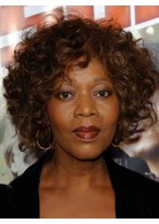 Glitter Short Curly African American Lace Front Wigs for Women 100% Human Hair 
