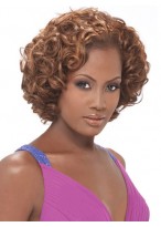 New Fashion Short Curly No Bang African American Lace Wigs for Women 10" 