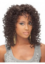 Discount Medium Curly No Bang African American Lace Wigs for Women 14 Inch 