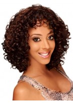 Wonderful Short Curly Side Bang African American Lace Wigs for Women 