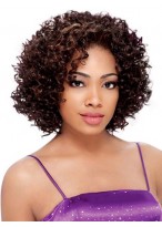 Fashionable Short Curly No Bang African American Lace Wigs for Women 10 Inch 