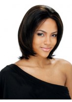 Medium Straight African American Lace Wigs for Women 12 Inch 