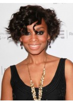 Natural Short Curly African American Full Lace Wigs for Women 8 Inch 