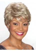 Super Smooth Short Wavy Blonde African American Lace Wigs 