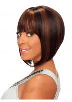 Amazing Short Straight Full Bang African American Wigs for Women 