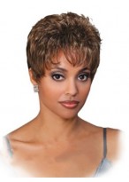 Lovely Short Wavy Full Bang African American Wigs for Women 