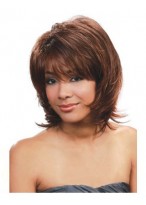Super Smooth Short Wavy Full Bang African American Wigs for Women 