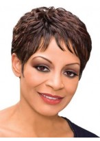 Sweety Short Wavy African American Lace Wigs 