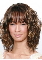 Simple Wavy Full Bang African American Wigs for Women 