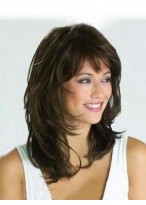 Graceful Medium Wavy Natural Synthetic Wig 