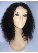 16" Lace Front Curly Human Hair Wig 