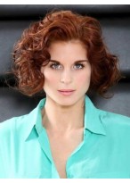 Pretty Medium Soft Curly Top Quality High Heated Fiber Hair Wig for Woman about 12 Inch 