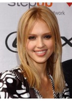 Jessica Alba Human Hair Straight Full Lace Wig 