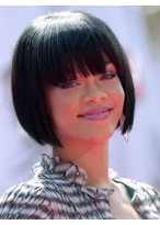 Sweet Short Straight Rihanna Hairstyle Remy Human Hair Full Lace Wig 