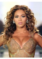 Beyonce Long Cute Wavy Remy Human Hair Wig 