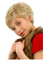 Short Shag style Front Lace Kids Wig 