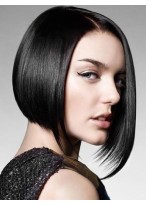 Natural Straight Human Hair Longer Side Bob Wig 