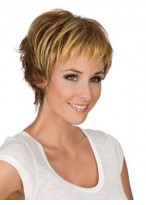 Mono Lace Short Layers Synthetic Wig 