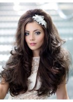 Graceful Long Wavy Synthetic 3/4 Wig 
