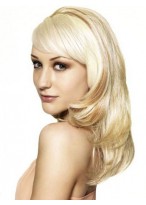 Sleek Layers Wavy Synthetic Half Wig 