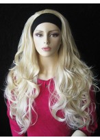 Extra Long Synthetic Tumbling Wavy 3/4 Wig 