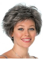 Conservative Look Grey Wig 