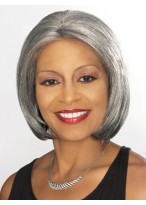 10" Straight Bob Grey Wig 