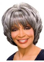 10" Wavy Synthetic Grey Wig 