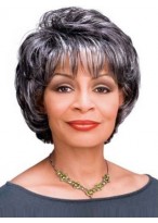 Short Wavy Synthetic Grey Wig 