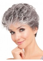 Soft Wavy Front Lace Synthetic Grey Wig 