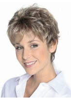 Slightly Wavy Lace Front Synthetic Grey Wig 