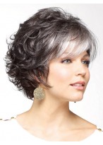 Gorgeous Soft Curly Synthetic Capless Grey Wig 
