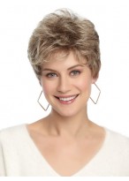 Natural Layering Wavy Short Grey Wig 