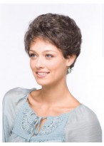 Simple Short Cut Wavy Short Grey Wig 