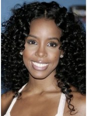 Cheap Curly Shoulder Length Human Hair Wig
