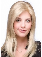 Suitable Long Straight Blonde Human Hair Wigs