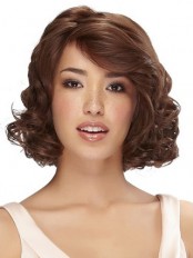 Mid-Length Curly Bob Lace Front Human Hair Wig
