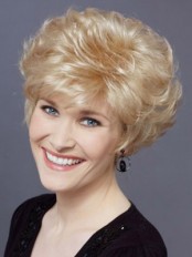 Short Wavy Capless Tousled Human Hair Wig