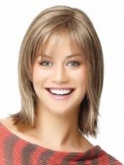 Shoulder Length Angled-Cut Human Hair Wig