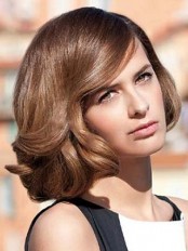 Life Lovely Meidum Bob Big Wavy Frontal Lace Wig 100% Indian Remy Hair about 12 Inches