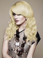 New Fashion Beautiful Long Layered Body Wavy Full Lace Wig 100% Indian Human Hair about 20 Inches