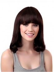 Capless Medium Human Hair Wigs