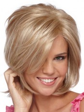 Shoulder Length Layered Cut with Bangs Wig