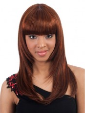 20" Straight Full Bangs Synthetic Wig