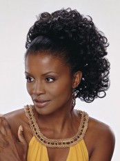 Natural Curly synthetic Stretch-A-Comb wig