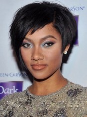 Shinning Short Curly Black African American Wigs for Women