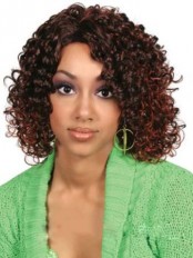 Top Quality Medium Curly African American Lace Wigs for Women 12 Inch
