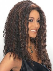 Fabulous Long Curly African American Lace Wigs for Women 18 Inch
