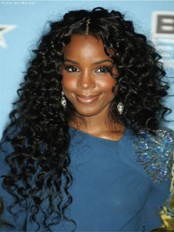Stylish Long 24 Inch Curly Black African American Lace Wigs